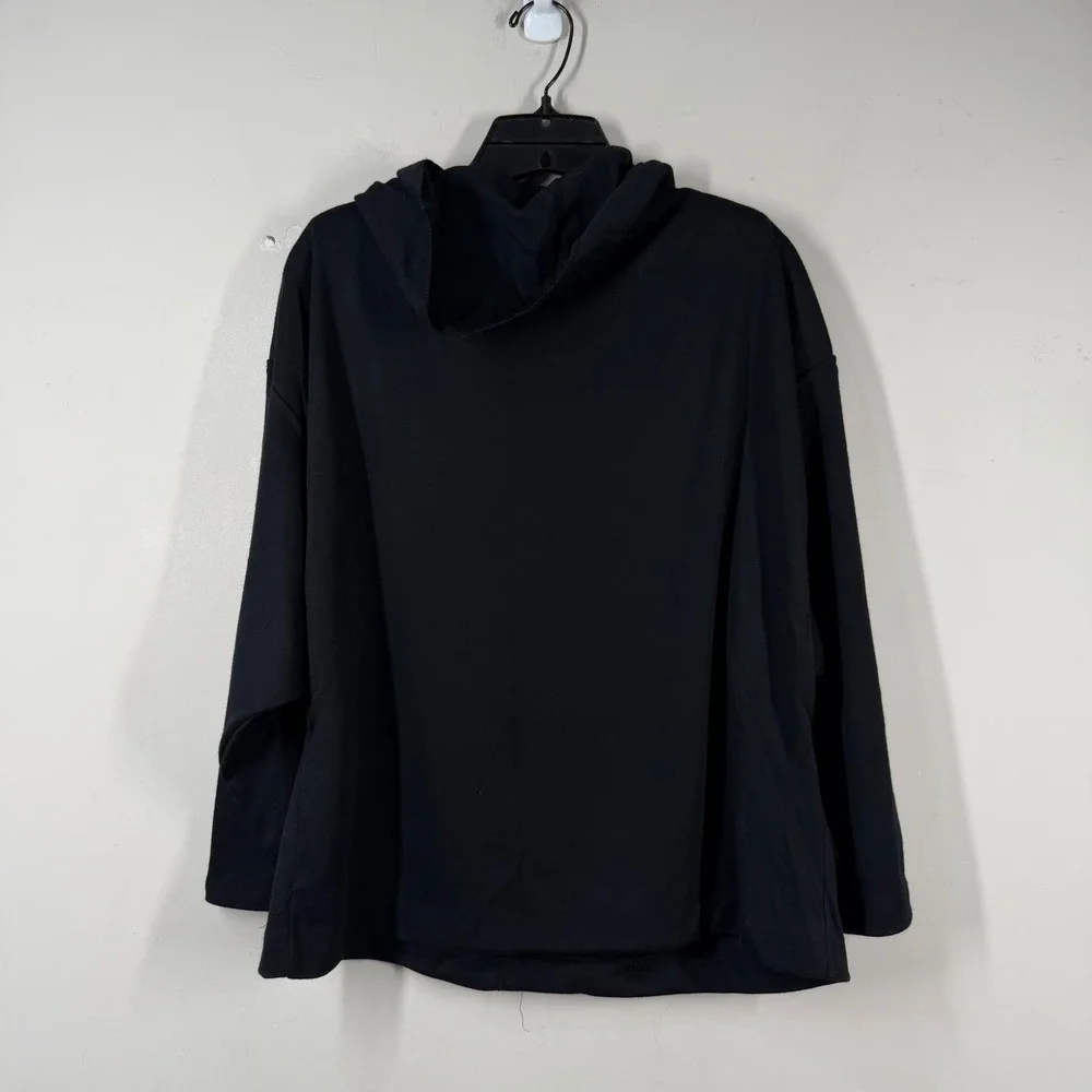 Fire Islander Vintage Black Cowl Neck Batwing Sleeve Blouse Made in USA Size 10